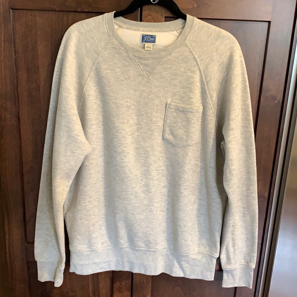 NWOT JCrew Grey Crewneck Fleece Lined Sweatshirt